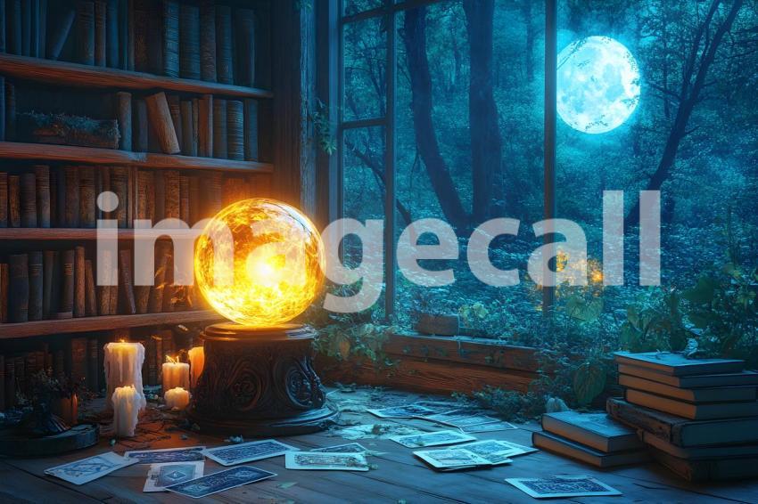 Abc1323 A glowing witchs crystal ball sitting on a carved woo de1f6149 8361 4035 951c 95074439c06b 0