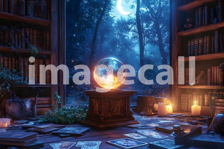 Abc1323 A glowing witchs crystal ball sitting on a carved woo de1f6149 8361 4035 951c 95074439c06b 1