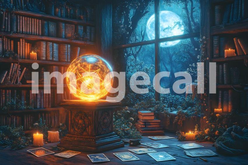 Abc1323 A glowing witchs crystal ball sitting on a carved woo ee635993 3b7b 4860 82c8 2bb2fb160adb 0