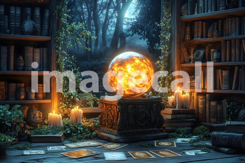 Abc1323 A glowing witchs crystal ball sitting on a carved woo ee635993 3b7b 4860 82c8 2bb2fb160adb 2