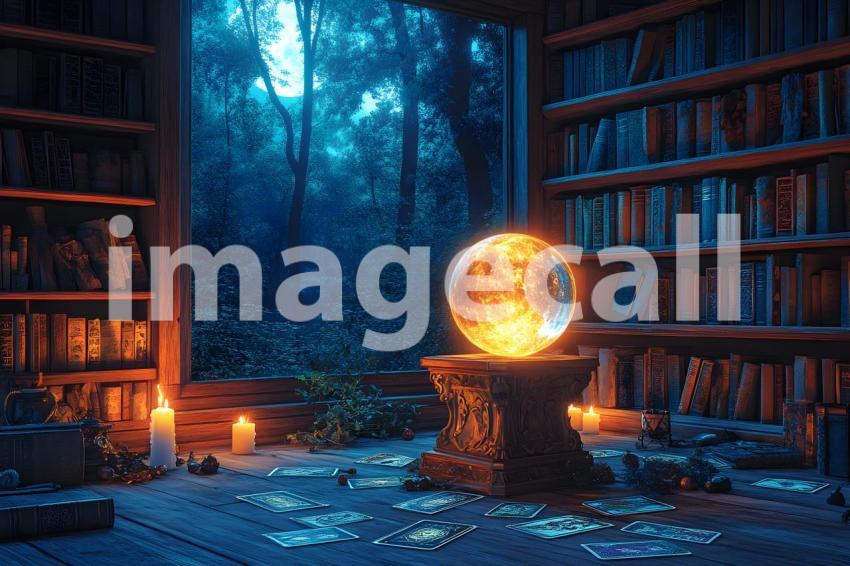 Abc1323 A glowing witchs crystal ball sitting on a carved woo ee635993 3b7b 4860 82c8 2bb2fb160adb 1