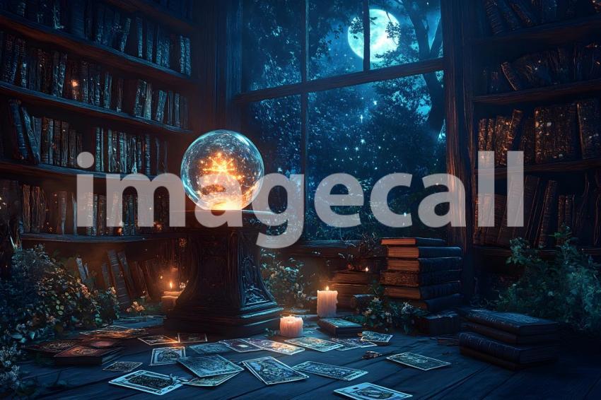 Abc1323 A glowing witchs crystal ball sitting on a carved woo ee635993 3b7b 4860 82c8 2bb2fb160adb 3