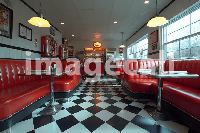 Clips12345 Retro Diner Booth A cozy retro diner with black an 8aca3182 fa81 46b4 a78d f3e4aa4c5c75 3