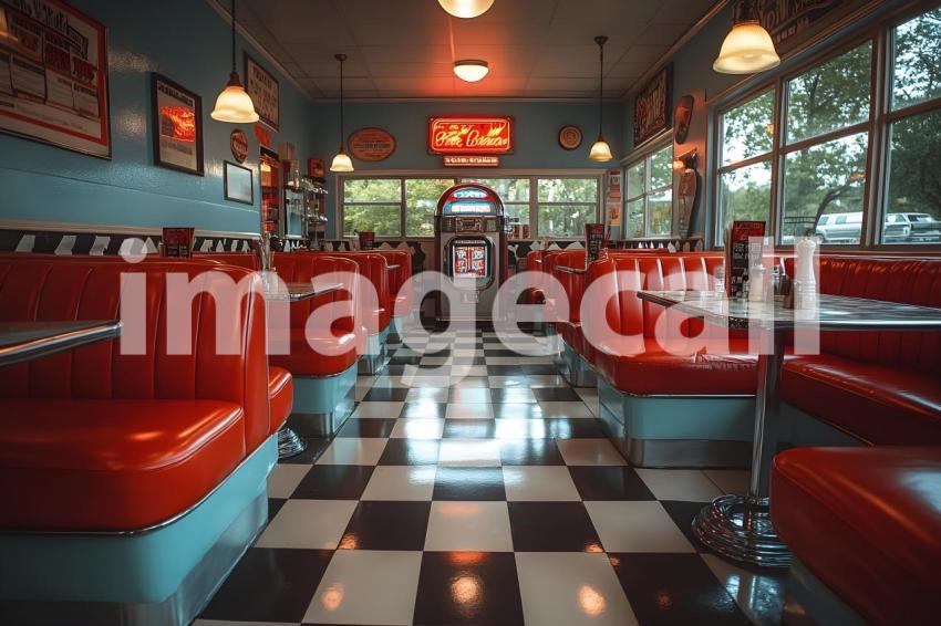 Clips12345 Retro Diner Booth A cozy retro diner with black an 6d0795c2 90b9 4a5d 913b 2340175a96ca 0
