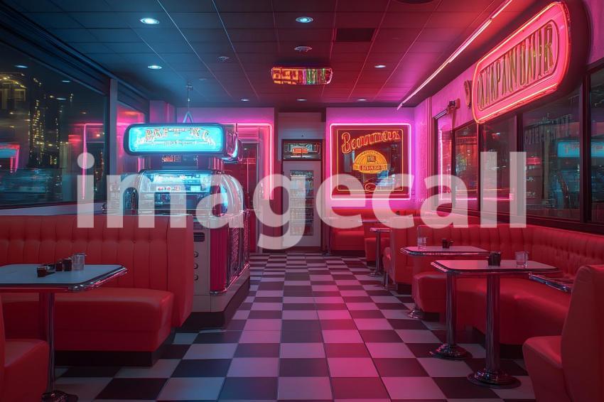 Clips12345 Retro Diner Booth A cozy retro diner with black an 52754d15 cd98 4aba 89ab e30394d8741f 1