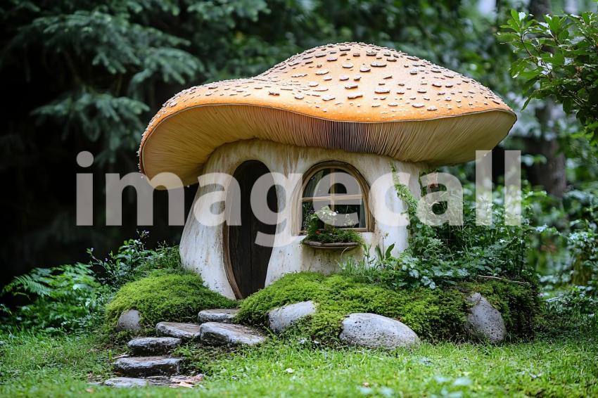 144 mushroom cottage scene 240 backdrops b25206