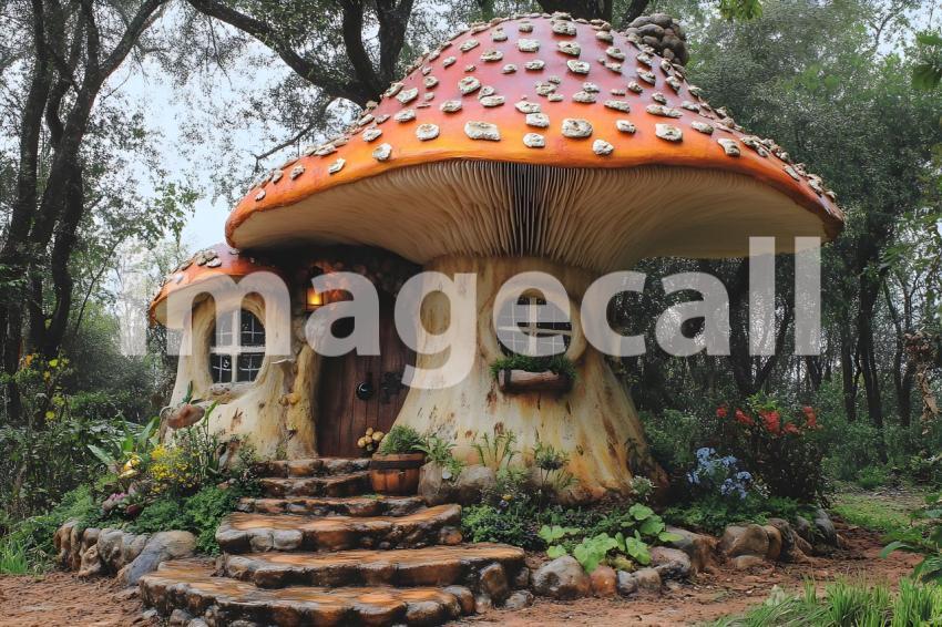 174 mushroom cottage scene 240 backdrops b25206