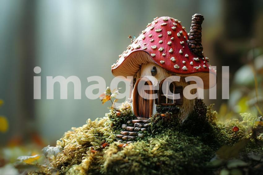 178 mushroom cottage scene 240 backdrops b25206