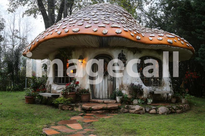 175 mushroom cottage scene 240 backdrops b25206