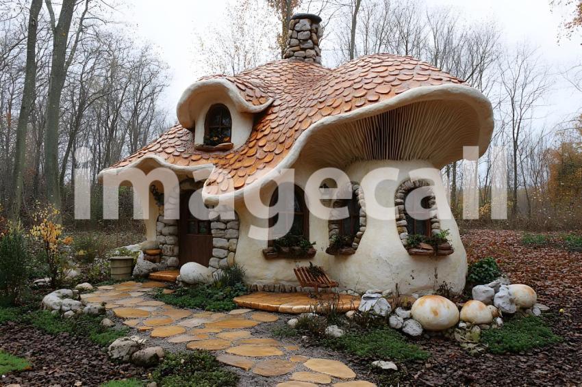 195 mushroom cottage scene 240 backdrops b25206