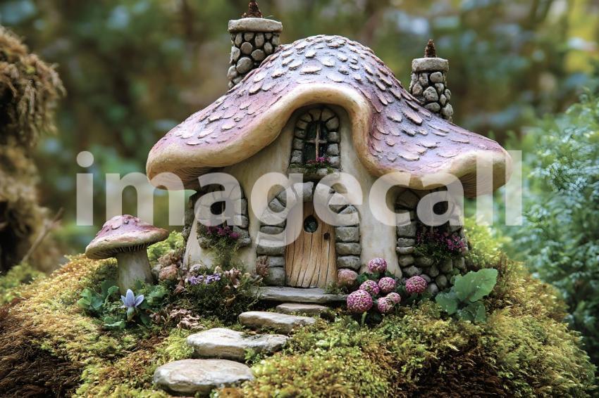 197 mushroom cottage scene 240 backdrops b25206