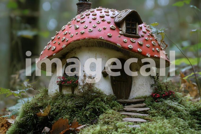 209 mushroom cottage scene 240 backdrops b25206