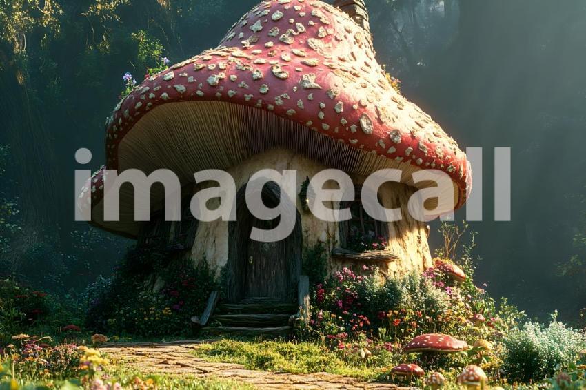210 mushroom cottage scene 240 backdrops b25206