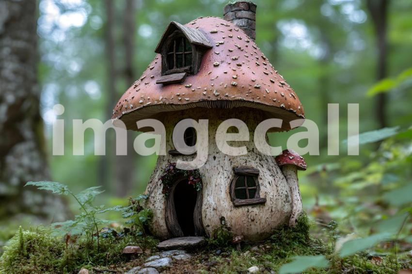 222 mushroom cottage scene 240 backdrops b25206