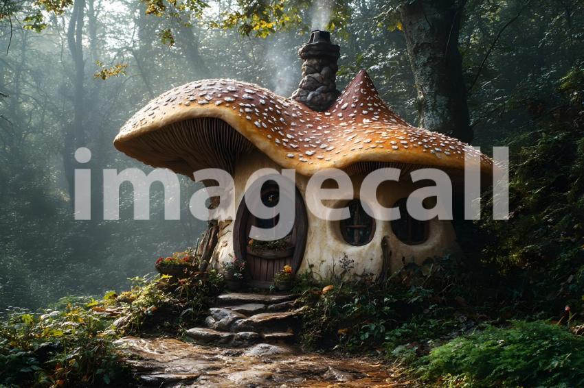 220 mushroom cottage scene 240 backdrops b25206