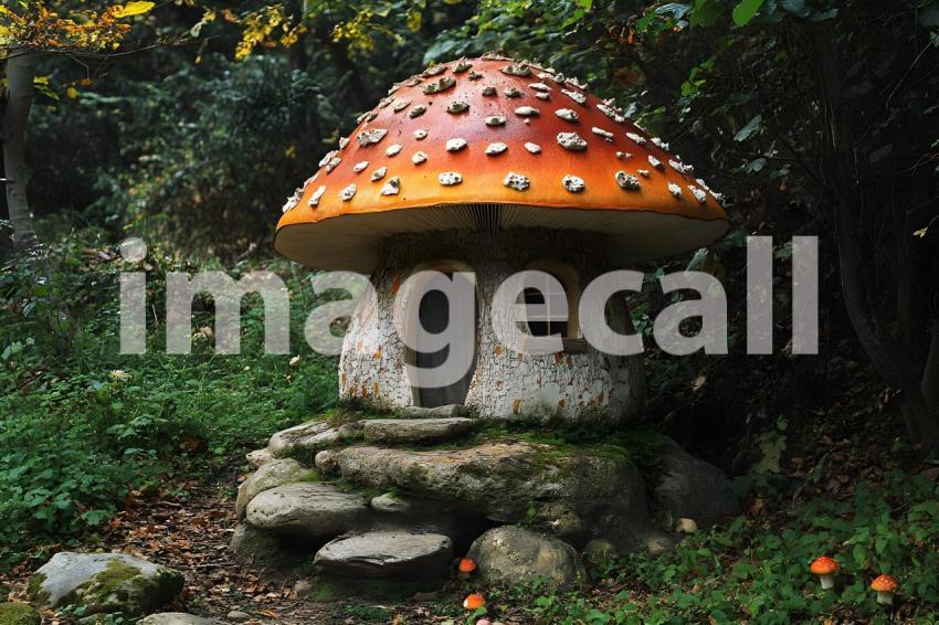 230 mushroom cottage scene 240 backdrops b25206