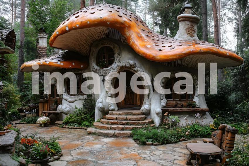 231 mushroom cottage scene 240 backdrops b25206