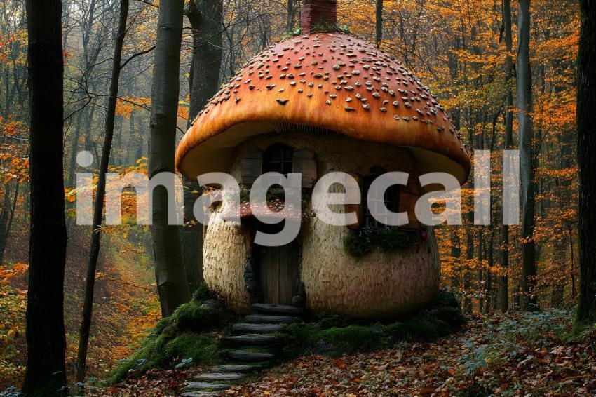 234 mushroom cottage scene 240 backdrops b25206