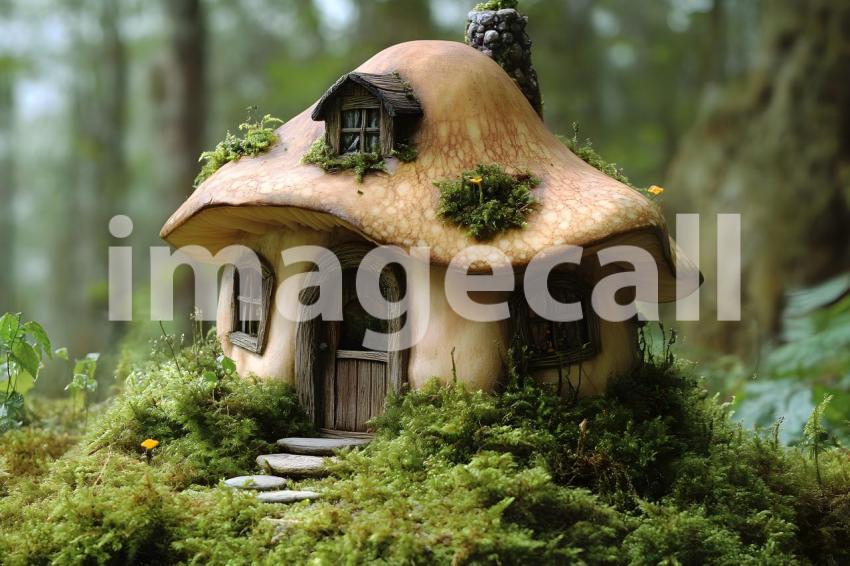 235 mushroom cottage scene 240 backdrops b25206