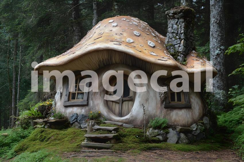 237 mushroom cottage scene 240 backdrops b25206