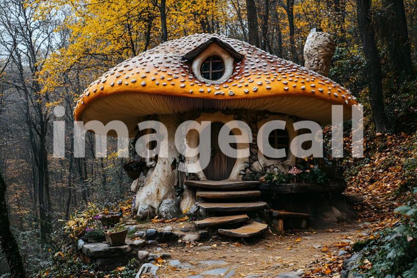236 mushroom cottage scene 240 backdrops b25206