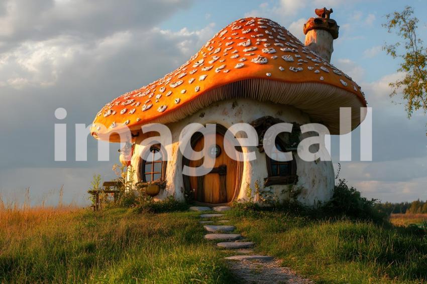 008 mushroom cottage scene 240 backdrops b25206