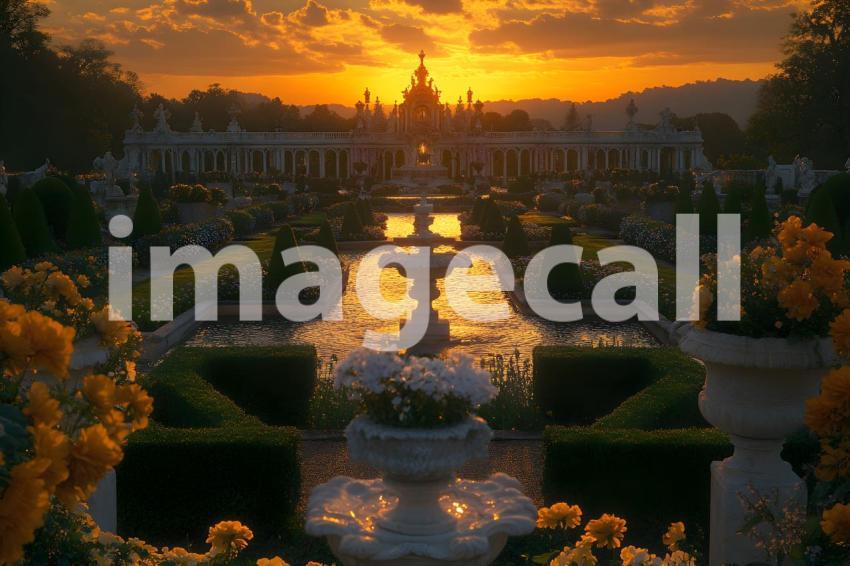 Abc1323 An elegant Baroque garden with neatly arranged topiar e31bb8e5 06bf 45cc 9620 253401c7e406 3