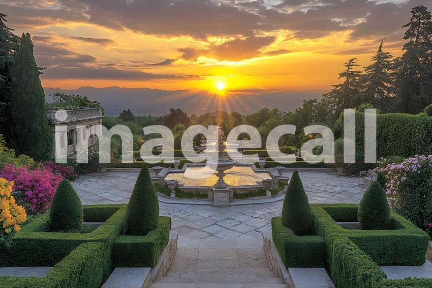 Abc1323 An elegant Baroque garden with neatly arranged topiar 031643cb d345 43aa 9787 74232bca367a 3