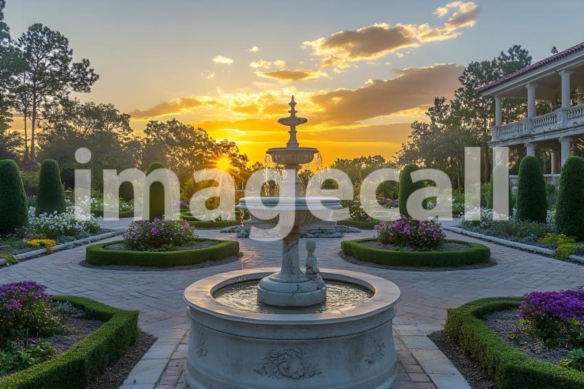 Abc1323 An elegant Baroque garden with neatly arranged topiar e31bb8e5 06bf 45cc 9620 253401c7e406 2