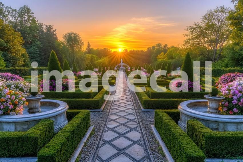 Abc1323 An elegant Baroque garden with neatly arranged topiar e31bb8e5 06bf 45cc 9620 253401c7e406 1