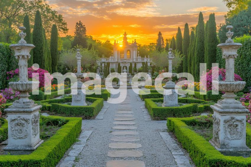 Abc1323 An elegant Baroque garden with neatly arranged topiar 9094f2f5 4841 486e 928b f90f11186a2a 1