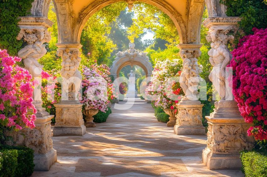 Abc1323 A symmetrical Baroque garden with marble statues ston 0af98202 be75 4b55 8216 2df292f7c82f 3