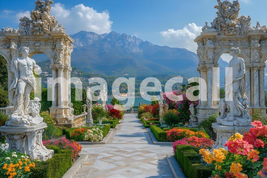 Abc1323 A symmetrical Baroque garden with marble statues ston 3cf2bd66 6fe5 4610 91ee bf4e2f3f7aa8 1