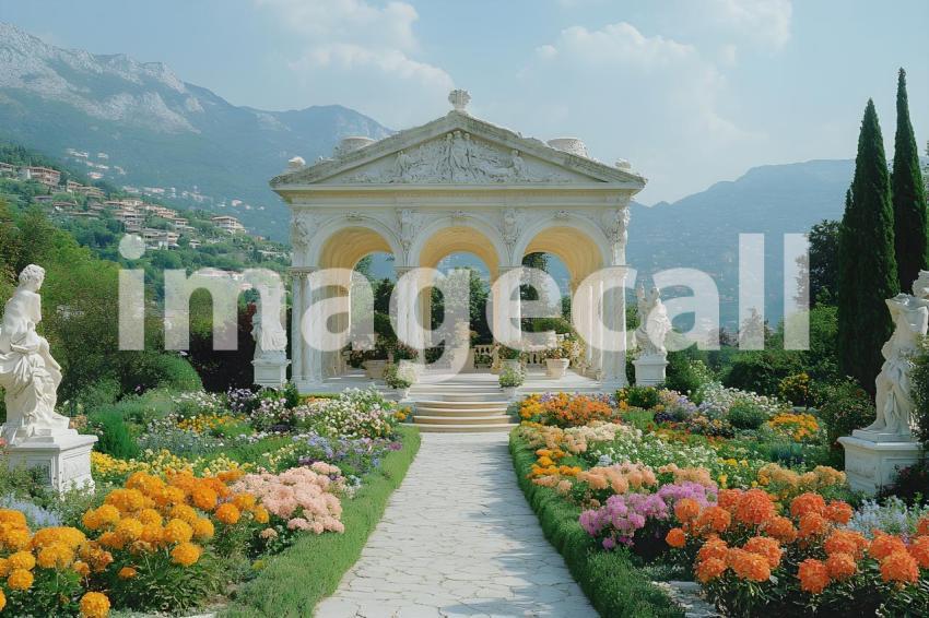 Abc1323 A symmetrical Baroque garden with marble statues ston 7bdc93a3 b056 4eba ac74 747aade2062f 2