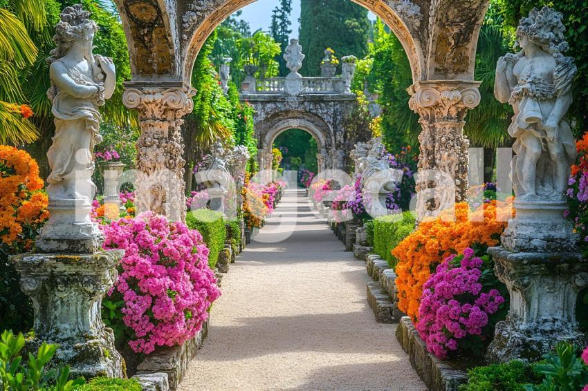 Abc1323 A symmetrical Baroque garden with marble statues ston 9df5acac 059b 42c7 b1fe c4578858b750 3