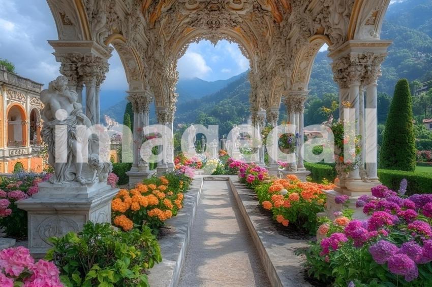 Abc1323 A symmetrical Baroque garden with marble statues ston 22bded1b fe50 4648 9c36 cff196f977d3 1