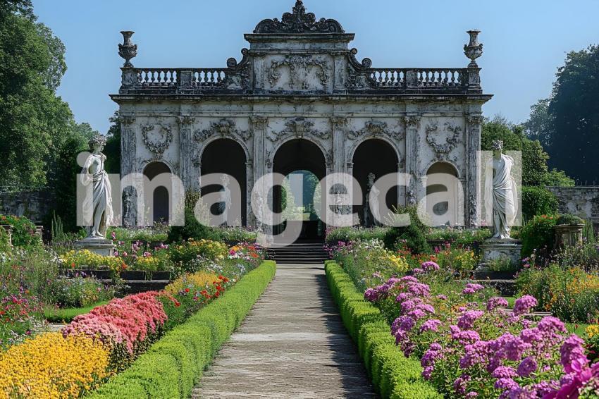Abc1323 A symmetrical Baroque garden with marble statues ston 7bdc93a3 b056 4eba ac74 747aade2062f 1
