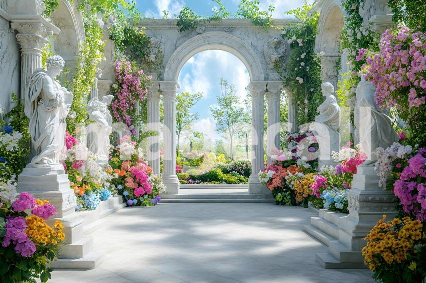 Abc1323 A symmetrical Baroque garden with marble statues ston 5780dbe5 80d6 4a3c b8f7 edff3928a3fc 3