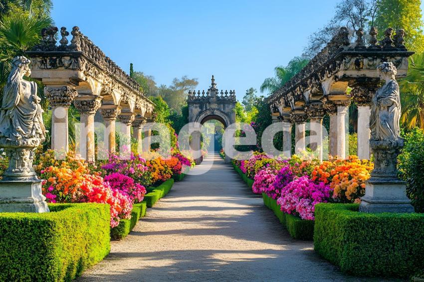Abc1323 A symmetrical Baroque garden with marble statues ston 0744604f 6c87 4498 876e ca404b796afc 1