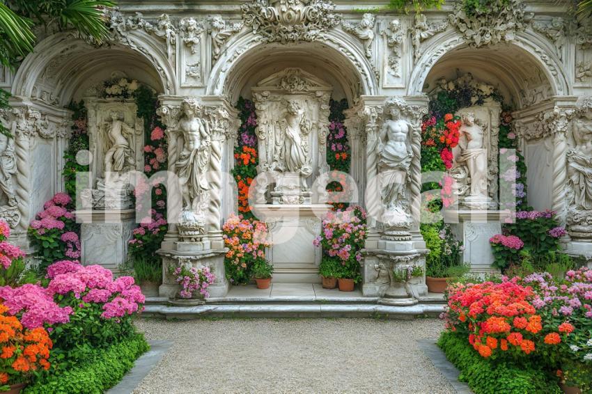 Abc1323 A symmetrical Baroque garden with marble statues ston 7bdc93a3 b056 4eba ac74 747aade2062f 3