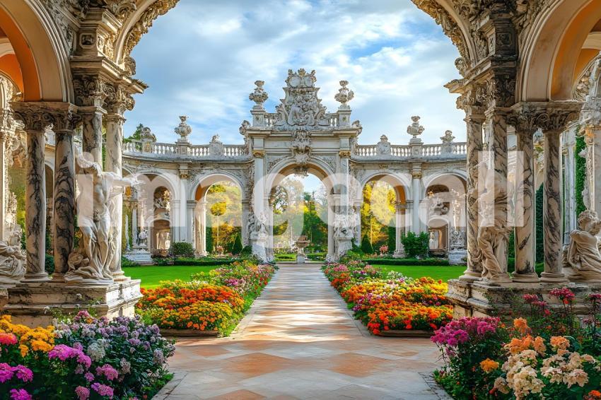 Abc1323 A symmetrical Baroque garden with marble statues ston 98b1a46e cf9f 481b a816 5644df4eecf6 0