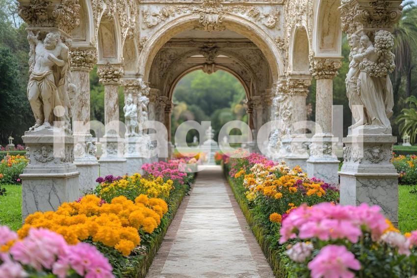 Abc1323 A symmetrical Baroque garden with marble statues ston 98b1a46e cf9f 481b a816 5644df4eecf6 3