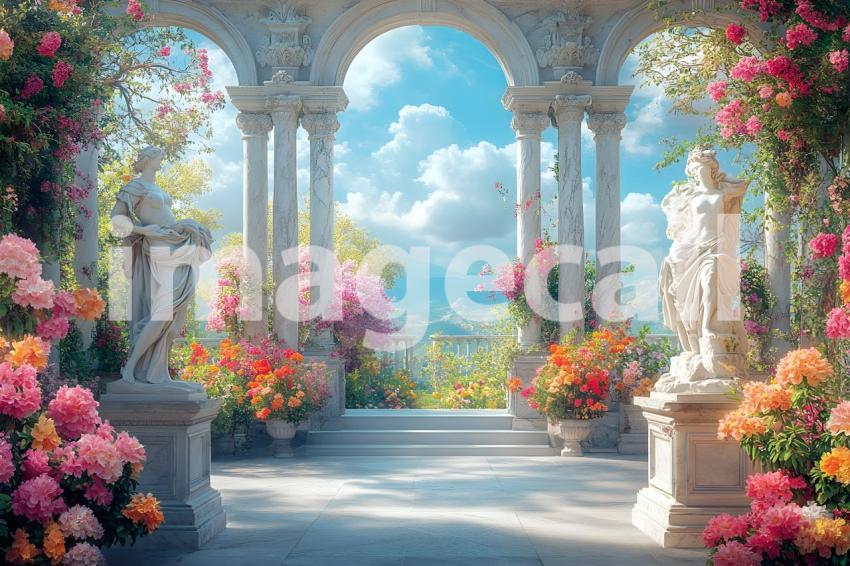 Abc1323 A symmetrical Baroque garden with marble statues ston 1313a0ef 6bae 4c70 9852 e5e31fbc7322 2