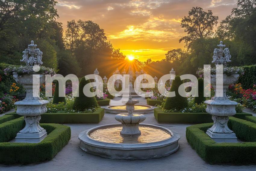 Abc1323 An elegant Baroque garden with neatly arranged topiar 031643cb d345 43aa 9787 74232bca367a 0