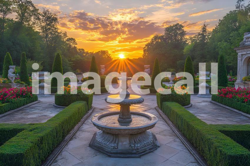 Abc1323 An elegant Baroque garden with neatly arranged topiar 031643cb d345 43aa 9787 74232bca367a 2