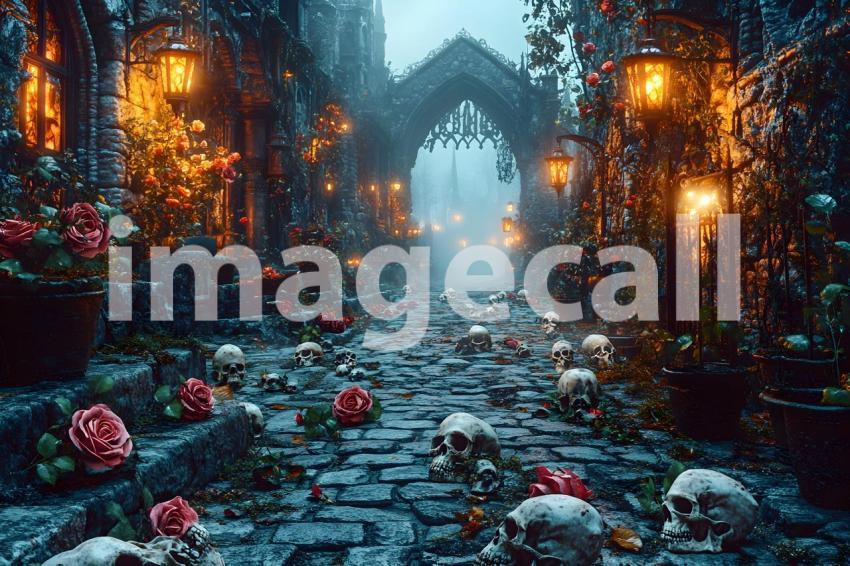 Abc1323 An abandoned cobblestone street lit by flickering lante 33b9cf42 4fed 43e6 879b 70c92c9189b5 part1