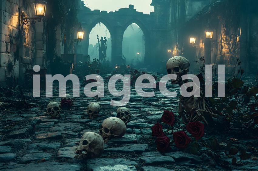 Abc1323 An abandoned cobblestone street lit by flickering lante bcfda0db 6904 4298 9416 cf30c07024e6 part4