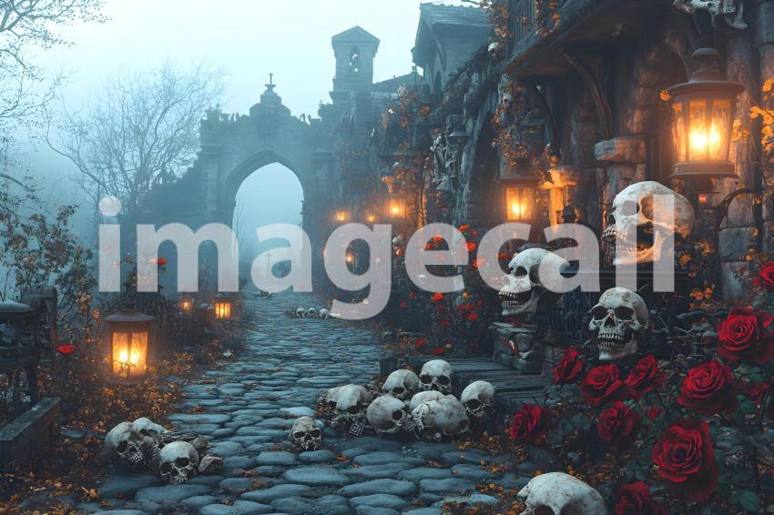 Abc1323 An abandoned cobblestone street lit by flickering lante efb79fa1 bea5 480e be5c 3d7319308956 part2