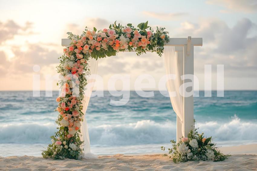 Clips12345 Beachfront Wedding A serene sandy beach setting wi 5595278b 3b0b 4ae2 ba3a e9089ab01d2d 2