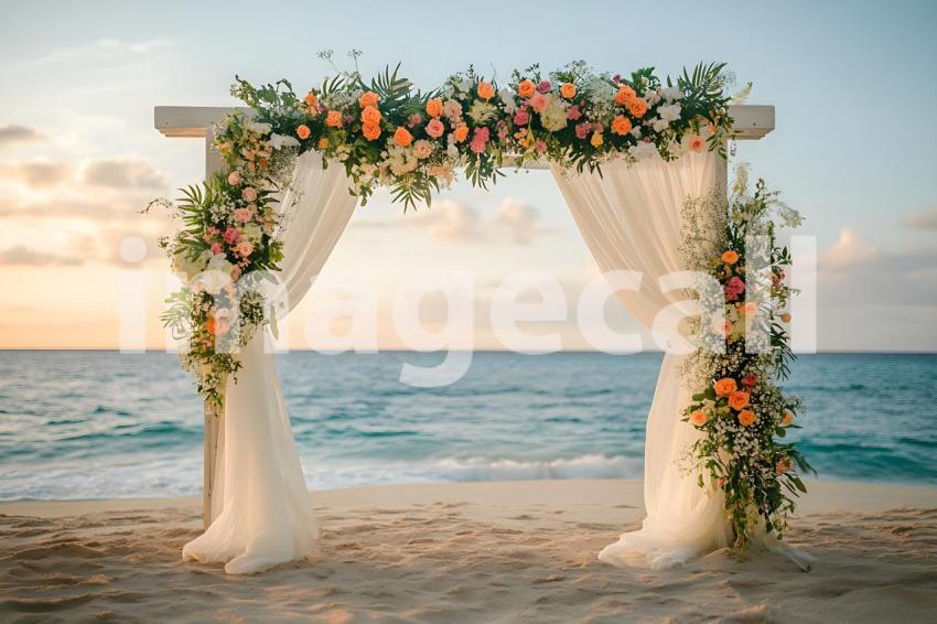Clips12345 Beachfront Wedding A serene sandy beach setting wi b4ca3074 cfa1 44a4 8220 c022bb2dbfa6 0